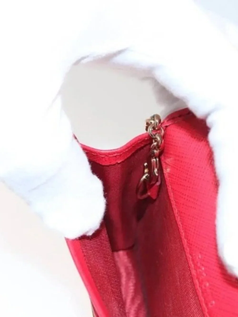 Salvatore Ferragamo Gancini Card Case Leather Red Gold Auth bs24757